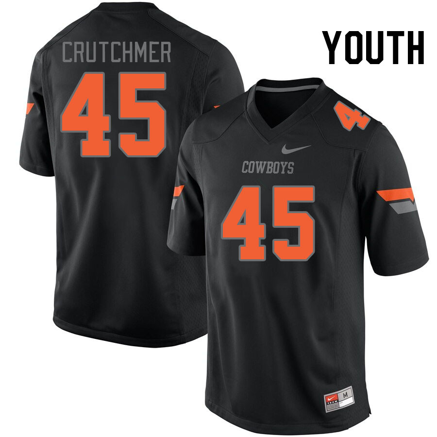 Men #45 Justin Crutchmer Oklahoma State Cowboys College Football Jerseys Stitched Sale-Black